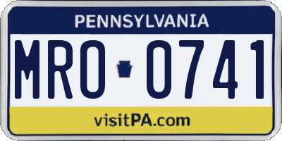 PA license plate MRO0741
