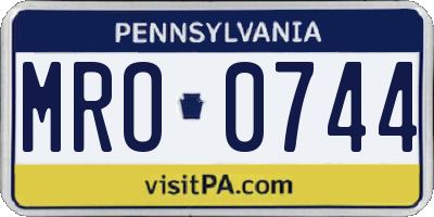 PA license plate MRO0744
