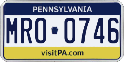 PA license plate MRO0746