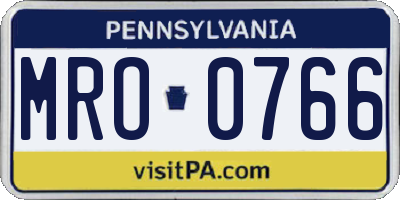 PA license plate MRO0766