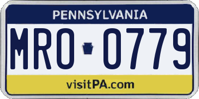 PA license plate MRO0779