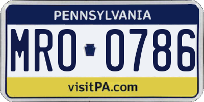 PA license plate MRO0786