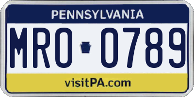 PA license plate MRO0789
