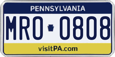 PA license plate MRO0808