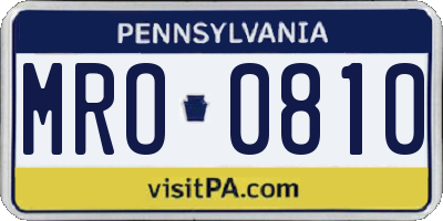 PA license plate MRO0810