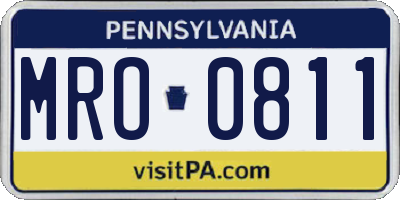PA license plate MRO0811