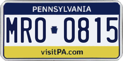 PA license plate MRO0815
