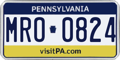 PA license plate MRO0824