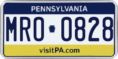 PA license plate MRO0828