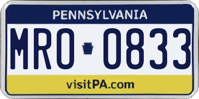PA license plate MRO0833