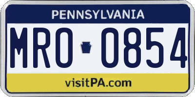 PA license plate MRO0854