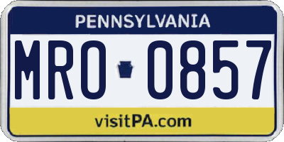 PA license plate MRO0857