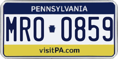 PA license plate MRO0859