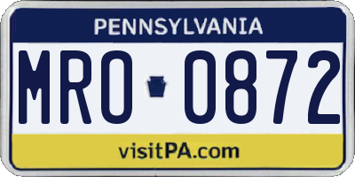 PA license plate MRO0872