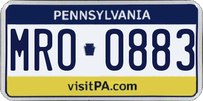 PA license plate MRO0883