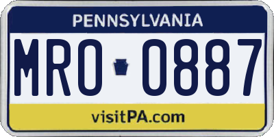PA license plate MRO0887