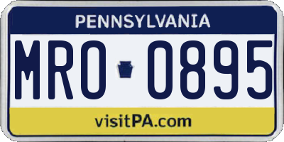 PA license plate MRO0895