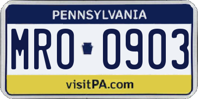 PA license plate MRO0903