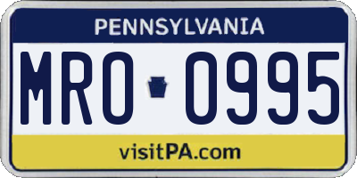 PA license plate MRO0995