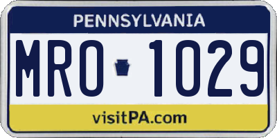 PA license plate MRO1029