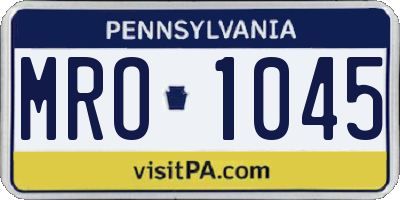 PA license plate MRO1045