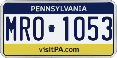 PA license plate MRO1053