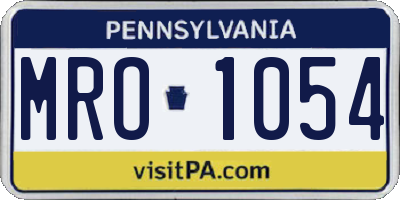 PA license plate MRO1054