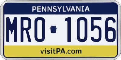 PA license plate MRO1056