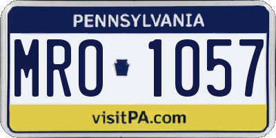 PA license plate MRO1057