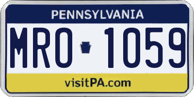 PA license plate MRO1059