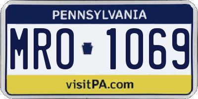 PA license plate MRO1069