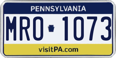 PA license plate MRO1073