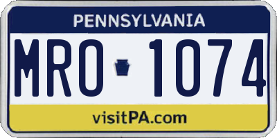 PA license plate MRO1074