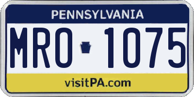 PA license plate MRO1075