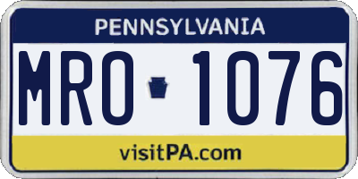 PA license plate MRO1076