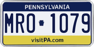 PA license plate MRO1079