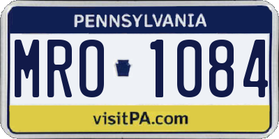 PA license plate MRO1084