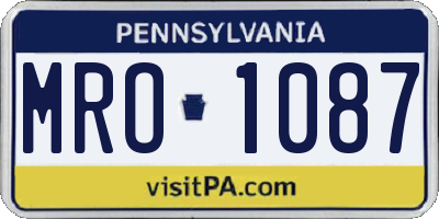 PA license plate MRO1087