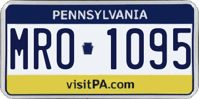 PA license plate MRO1095