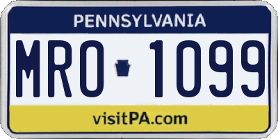 PA license plate MRO1099