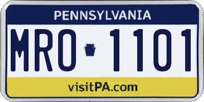 PA license plate MRO1101