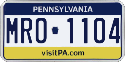PA license plate MRO1104