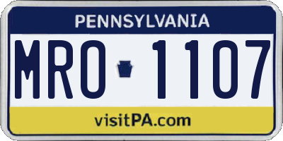 PA license plate MRO1107