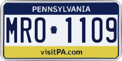 PA license plate MRO1109