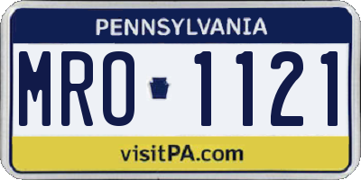 PA license plate MRO1121