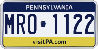 PA license plate MRO1122