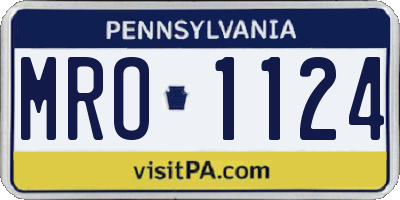 PA license plate MRO1124