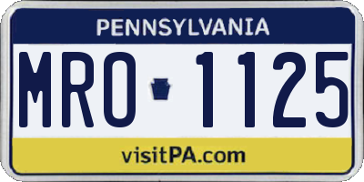 PA license plate MRO1125
