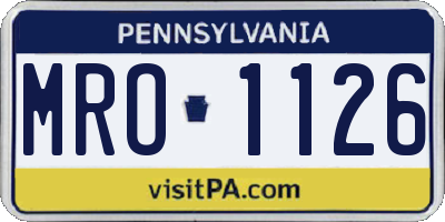 PA license plate MRO1126