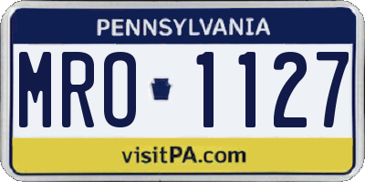 PA license plate MRO1127